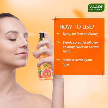 Vaadi Herbals Vitamin C Facial Toner| With Witch Hazel & Niacinamide | Skin Brightening, Hydrating & Anti-Ageing (110 ml)